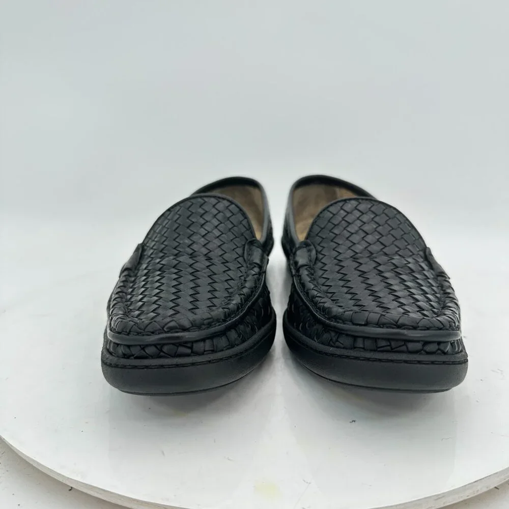 Salvatore Ferragamo Women Size 8 4A Black Woven Leather Loafer Slip On Flat Shoe - Picture 3 of 11